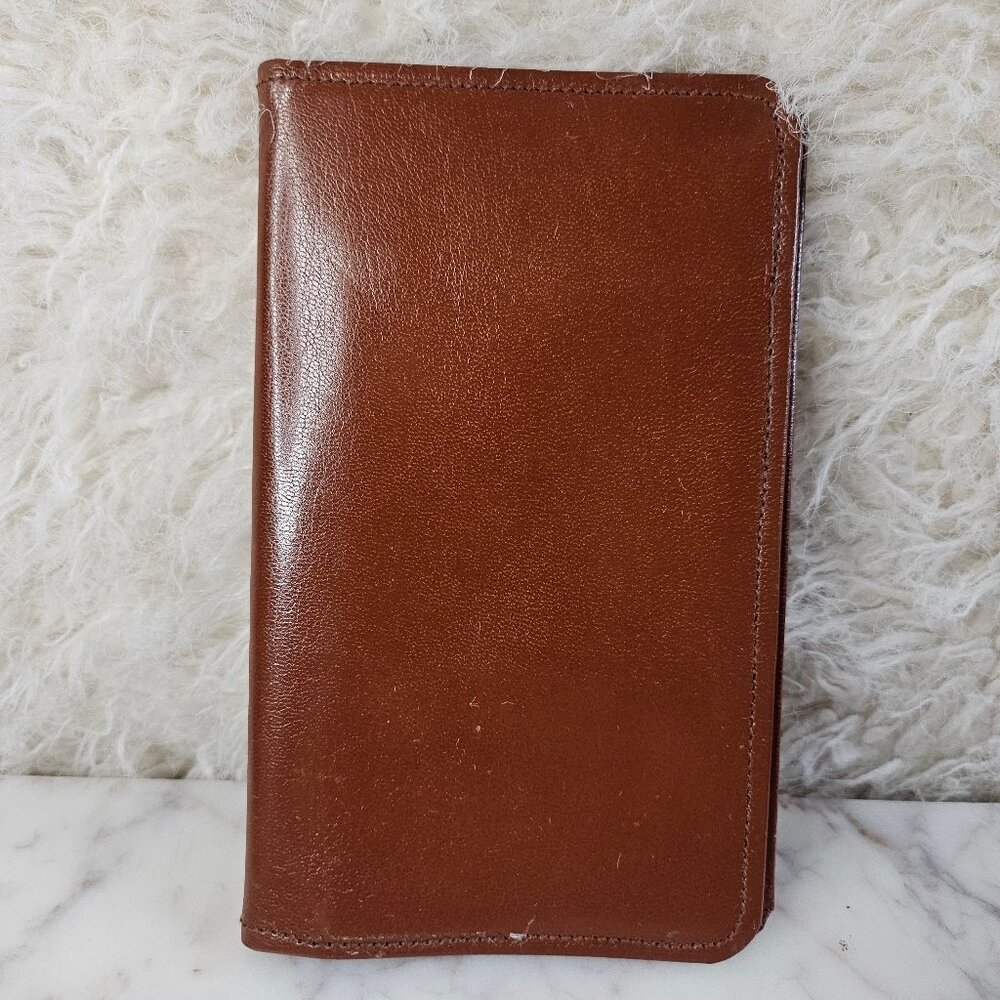 Vintage Long Wallet/Check Book by Calder of Canada Brown Smooth Leather